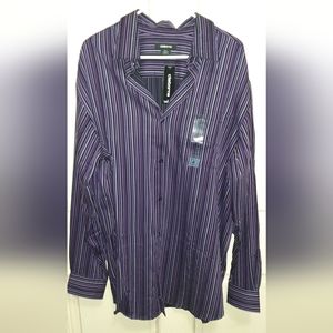Liz Claiborne Men's XLT Big and Tall Purple striped button down shirt